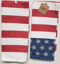 2 Same Jumbo Kitchen Tea Towels(18&quot;x28&quot;)PATRIOTIC,BLUE &amp; Red Stars &amp; Stripes, Hl - $11.87