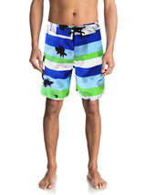 Nwt Flower Striped Beach Men&#39;s Swimwear Trunks Slim Fit Board Shorts Size M - £7.07 GBP