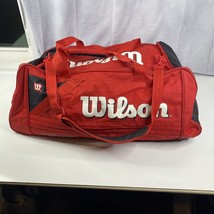 Vintage HUGE 30&quot; Wilson Tour Red White Black Sports Duffle Bag Shoulder ... - $88.46