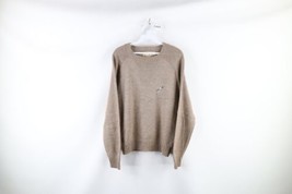 Vtg 70s Streetwear Mens Small Duck Logo Knit Crewneck Sweater Heather Br... - £46.62 GBP