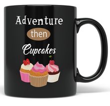 PixiDoodle Sweet Adventure Cupcake Coffee Mug (11 oz, Black) - £20.38 GBP