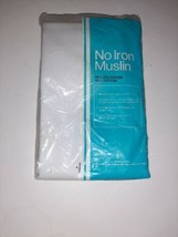 Vintage Old Stock Pair of NO-IRON MUSLIN Standard Pillowcases White JCPenney - £14.38 GBP