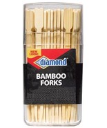 Diamond BAMBOO FORKS 3.5&quot; SKEWER hors d&#39;oeuvres party appetizer kabob ba... - €18,24 EUR