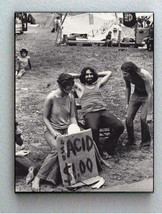 Rare Framed Hippie Outdoor Concert Acid Drug Sale Vintage Photo. Giclée Print - £15.28 GBP