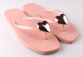 Shade &amp; Shore Roseanne Women&#39;s Blush Pink Heart Thong Flip Flop Sandals ... - $187.15 MXN
