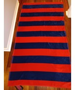 DWELL STUDIO NAVY BLUE AND RED LARGE STRIPES 100% COTTON BEACH TOWEL 36&quot;... - $403.63 MXN