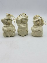 Crown Accents 3 Piece Christmas Ceramic Snowmen Bell Hanging Ornaments - $9.55