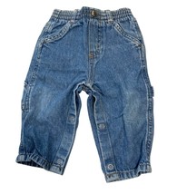 Arizona Jeans Infant Baby Size 6 9 months blue jeans denim pull on Snap ... - $10.88