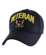 NEW US NAVY VETERAN HAT - MILITARY BLACK QUALITY BASEBALL CAP W/ STRETCH... - £11.11 GBP