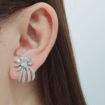 18K White Gold Sunshine Clamp Diamond Earrings Valentines Gift, Gift for Her - £2,781.73 GBP