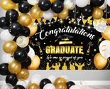 Graduation Decorations Class of 2024, Black and Gold Graduation Party De... - $33.50