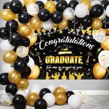 Graduation Decorations Class of 2024, Black and Gold Graduation Party Decoration - £26.34 GBP