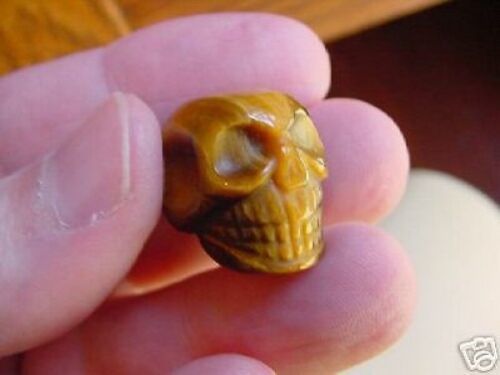 #HH-100 HUMAN SKULL TIGEREYE stone GEM skulls Africa gemstone - $10.39