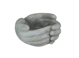 5.75 Inch Helping Hands Indoor Outdoor Concrete Mini Pot Planter Candle Holder - £26.10 GBP
