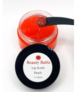 Peach Lip Scrub Handmade Exfoliating Sugar Scrub Gift For Her Natural Lips - $7.75