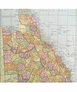 Queensland Australia Map Lithograph 1909 Hammond Oceania Print LGADMap - €35,47 EUR
