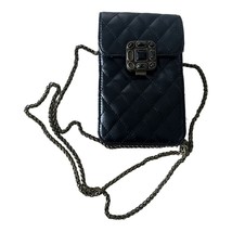 Vintage Black Quilted Crossbody Phone Bag - £30.93 GBP
