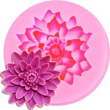 Lotus Flower Silicone Chrysanthemum Fondant Mold Baking Cake Soap Making Mould - £6.37 GBP