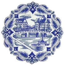 BeyondVision Custom and Unique Shades of Blue[ Delft Blue Canal Scene ] Embroide - £10.31 GBP