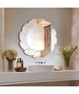 Wall mirror with leaf-shaped frame, bathroom mirror, dressing table mirror. - $450.00