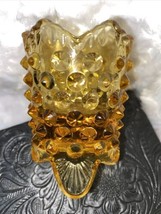 Vintage Glass Toothpick Holder Amber Color Fenton Hobnail Glass - £9.02 GBP