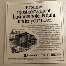 1987 Logan Airport Hilton Boston Massachusetts Vintage Print Ad pa11 - $7.91