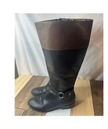 Ralph Lauren Boots Womens Size 6 S Black Brown Makaila-W Cow Leather Riding - £18.16 GBP