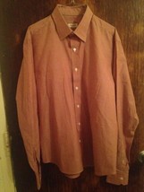Men&#39;s Salvatore Piccolo Salmon Pink Shirt Blue &amp; White Stripe Button Dow... - $74.25