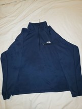North Face Ultra Wick Dark Blue Quarter Zip Up Pullover Mens Outdoor Sweater M - $20.24