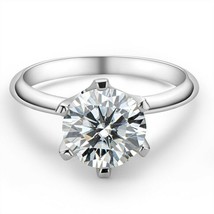 3Ct Coupe Ronde Blanc Moissanite Solitaire Bague de Fiançailles Argent Sterling - $200.98