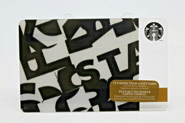 Starbucks Coffee 2014 Gift Card Black White Puzzling Holiday Zero Balance - $10.84