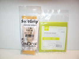 Soft Grip Exercise Weight Gold 1 lb. CanDo & Exercise Band Medium Resistance NEW - $30.00