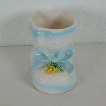 Lefton Ceramic Blue Baby Bootie Gender Reveal Vintage Planter Decor Hold... - £11.60 GBP