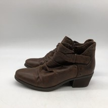 Baretraps Boots Womens 7.5 Bianca Ankle Booties Brown Side Zip Block Casual - £14.63 GBP
