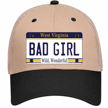 Bad Girl West Virginia Novelty Khaki Mesh License Plate Hat - £22.79 GBP