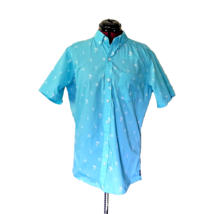 IZOD Classic Breeze Palms Printed Button-Down Shirt Men Size Medium Short Sleeve - £18.60 GBP