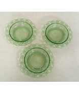 Lot of three matching vintage green glass candy nut dish bowl with lace ... - $32.62