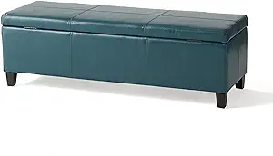 Christopher Knight Home Glouster PU Storage Ottoman, Teal 17. 50D x 51. ... - $259.99