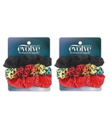 Set of 2 Firstine Evolve 3 Pack Scrunchies Black Red &amp; Leopard Multicolo... - £5.20 GBP