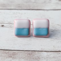 Vintage Earrings for Pierced Ears Retro Pink, White, Blue - £10.28 GBP