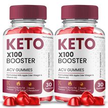 2 Pack Keto X100 Booster ACV Gummies with Apple Cider Vinegar Max Strength - £69.28 GBP