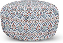 Ambesonne Ottoman Pouf Cover With Zipper, Turkish Traditional Ceramic, B... - $55.97