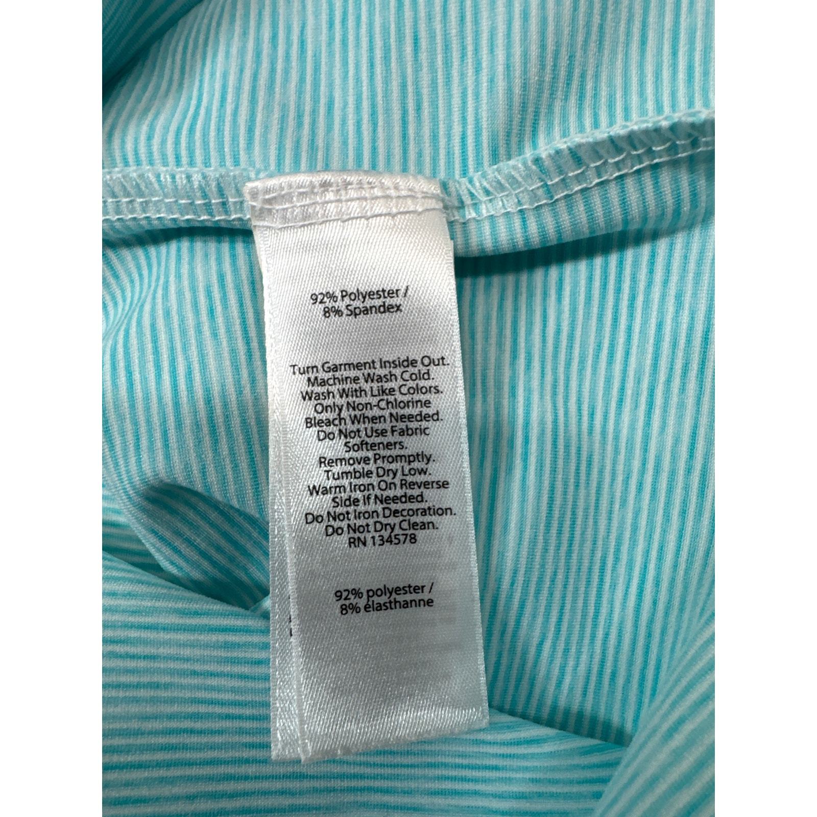 Vineyard Vines Mens Striped Polo Aqua Short Sleeve Collared Perfomance Medium Item image 5