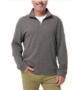 Dockers Mens Sweater Gray Grey Quarter Zip Pockets Long Sleeves Regular Fit - $736.47 MXN
