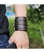 Creative Wide Leather Cuff Bracelet  - £7.47 GBP