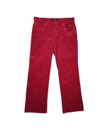 Talbots Signature Boot Women&#39;s 8 Red Corduroy Pants 32x29.5&quot; Stretch Preppy - $27.09