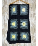 Handmade Crochet Couch Throw Chair Granny Square Runner Retro 56&quot;x39&quot; - $35.75
