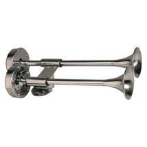 Schmitt Marine Deluxe All-Stainless Shorty Dual Trumpet Horn - 12V - £137.69 GBP
