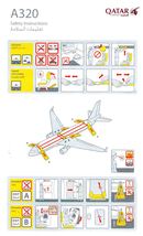 QATAR AIRWAYS | A320 | Safety Card - $2.50