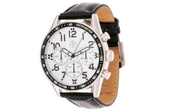 NEW Fortune NYC 3 Point Collection Series Men’s Tachymeter Black/White Watch - £11.94 GBP